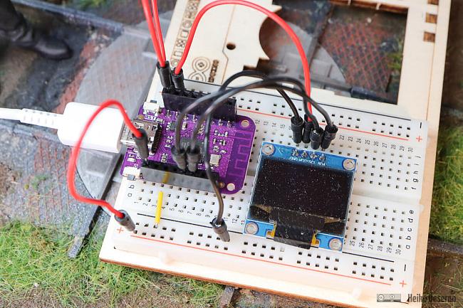 Neue Hardware mit dem Lolin S2 Mini hier noch in fliegender Verdrahtung.