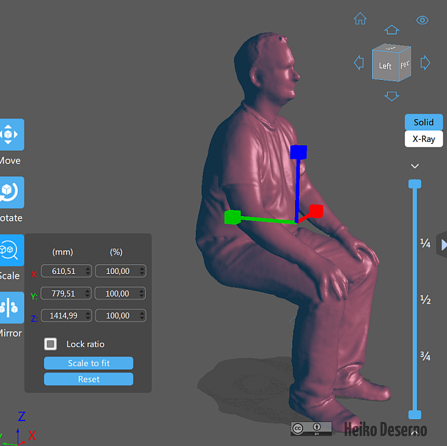 Figur in Originalgröße in der Anwendung CHITUBOX.