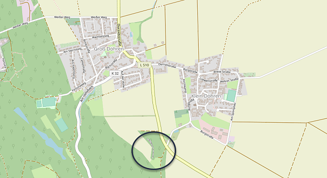 Grobe Lage des Schröderstollens.