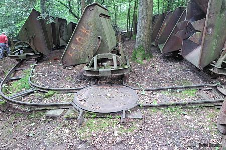 einfache Lorendrehscheibe bei 
Feldbahn 500 ohne Spurführungen (500 mm Spurweite).